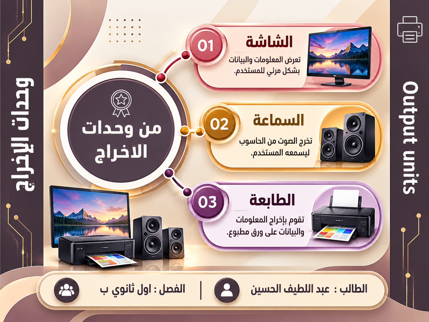 عمل الطالب عبداللطيف الحسين